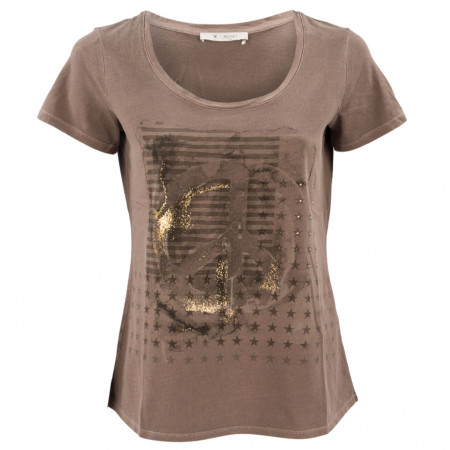 SALE % | Monari | T-Shirt - Regular Fit - Strassdekor | Braun online im Shop bei meinfischer.de kaufen