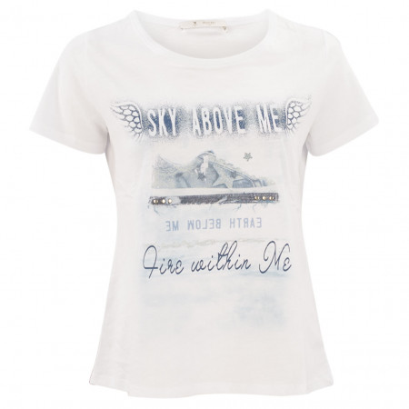 SALE % | Monari | T-Shirt - Comfort Fit - Frontprint | Weiß online im Shop bei meinfischer.de kaufen