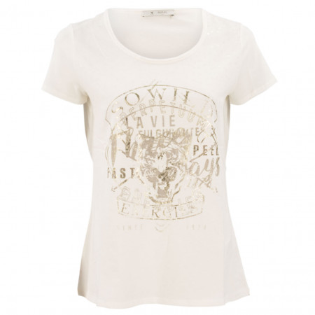 SALE % | Monari | T-Shirt - Regular Fit - Pailletten | Weiß online im Shop bei meinfischer.de kaufen