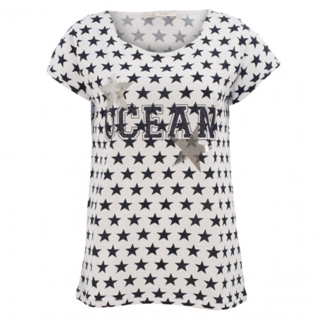SALE % | Monari | T-Shirt - Comfort Fit - Sternenprint | Weiß online im Shop bei meinfischer.de kaufen