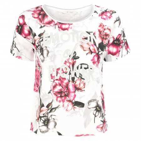 SALE % | Monari | Sweatshirt - Comfort Fit - Flowerprint | Weiß online im Shop bei meinfischer.de kaufen