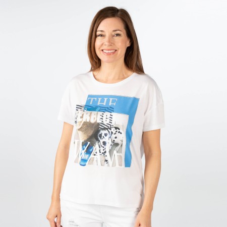 SALE % | Monari | T-Shirt - Regular Fit - Print | Weiß online im Shop bei meinfischer.de kaufen