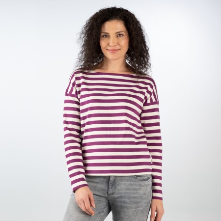 SALE % | Marc O'Polo | T-Shirt - Loose Fit - Stripes | Lila online im Shop bei meinfischer.de kaufen