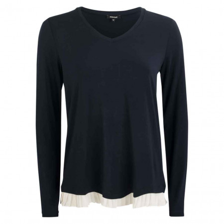 SALE % | More&More | Shirt - Regular Fit - Plissee-Saum | Blau online im Shop bei meinfischer.de kaufen