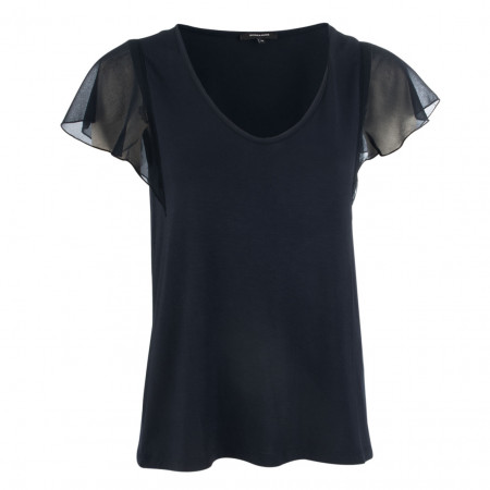 SALE % | More&More | T-Shirt - Slim Fit - Volant-Ärmel | Blau online im Shop bei meinfischer.de kaufen