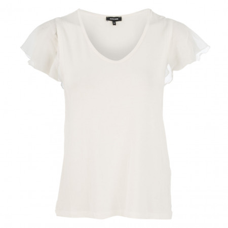 SALE % | More&More | T-Shirt - Slim Fit - Volant-Ärmel | Weiß online im Shop bei meinfischer.de kaufen
