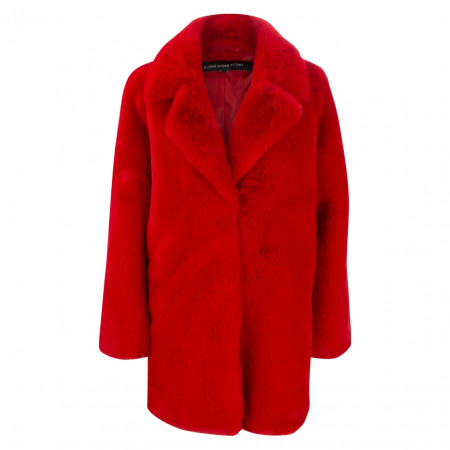 SALE % | ONE MORE STORY | Mantel - Oversized - Fake Fur | Rot online im Shop bei meinfischer.de kaufen