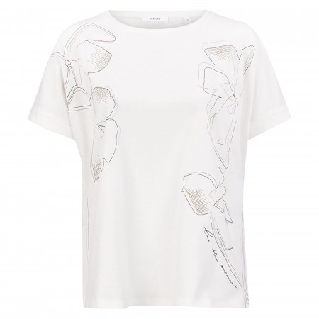 SALE % | Opus | T-Shirt - Loose Fit - Sunda stitch | Weiß online im Shop bei meinfischer.de kaufen