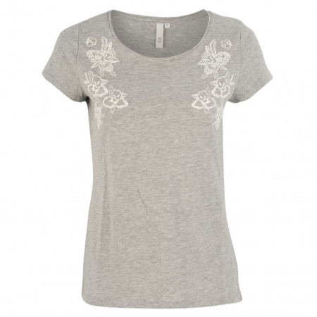SALE % | Q/S designed by | T-Shirt - Slim Fit - Flower-Print | Grau online im Shop bei meinfischer.de kaufen