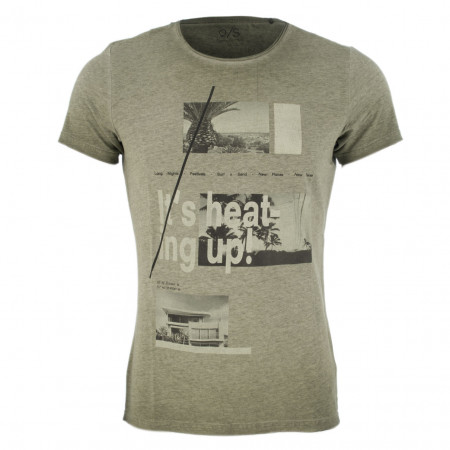 SALE % | Q/S designed by | T-Shirt - Modern Fit - Print | Oliv online im Shop bei meinfischer.de kaufen
