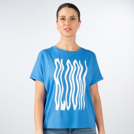 SALE % | Q/S designed by | T-Shirt - Loose Fit - Print | Blau online im Shop bei meinfischer.de kaufen