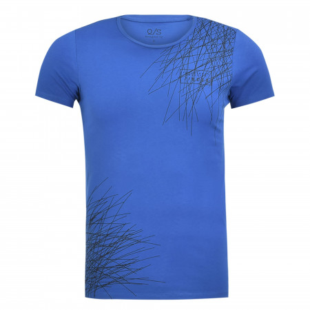 SALE % | Q/S designed by | T-Shirt - Slim Fit - Crewneck | Blau online im Shop bei meinfischer.de kaufen