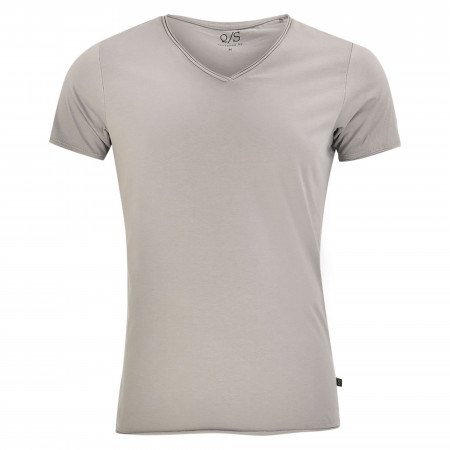 SALE % | Q/S designed by | T-Shirt - Slim Fit - V-Neck | Grau online im Shop bei meinfischer.de kaufen