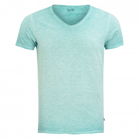 SALE % | Q/S designed by | T-Shirt - Slim Fit - V-Neck | Blau online im Shop bei meinfischer.de kaufen
