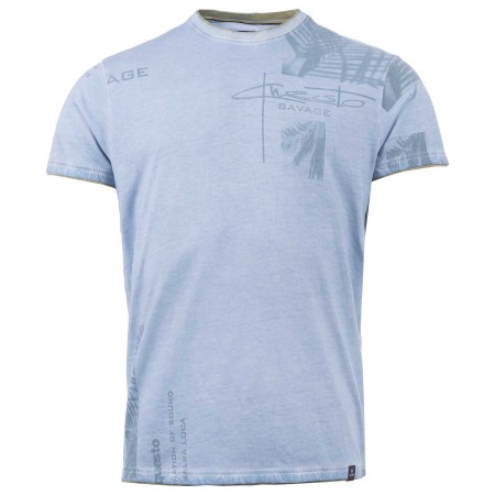 SALE % | QUESTO SAVAGE | T-Shirt - Regular Fit - Washed-Out | Blau online im Shop bei meinfischer.de kaufen