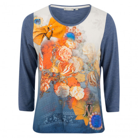 SALE % | Rabe | Shirt - Comfort Fit - Rosenprint | Blau online im Shop bei meinfischer.de kaufen