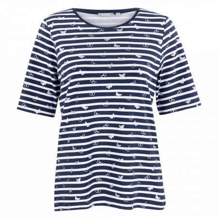 SALE % | Rabe | T-Shirt 1/4 Arm - Regular Fit - Stripes | Blau online im Shop bei meinfischer.de kaufen