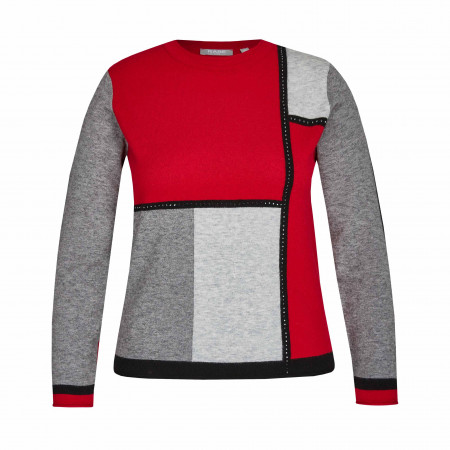 SALE % | Rabe | Pullover - Regular Fit - Colourblocking | Rot online im Shop bei meinfischer.de kaufen