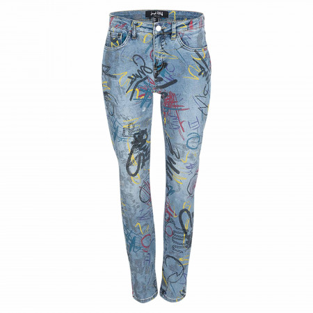 SALE % | Joseph Ribkoff | Jeans - Regular Fit - Muster | Blau online im Shop bei meinfischer.de kaufen