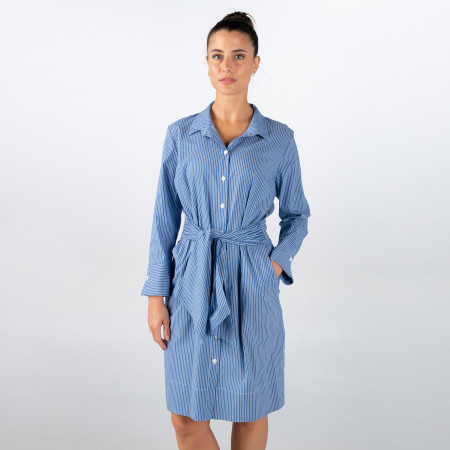SALE % | Joseph Ribkoff | Hemdblusenkleid - Regular Fit - Stripes | Blau online im Shop bei meinfischer.de kaufen