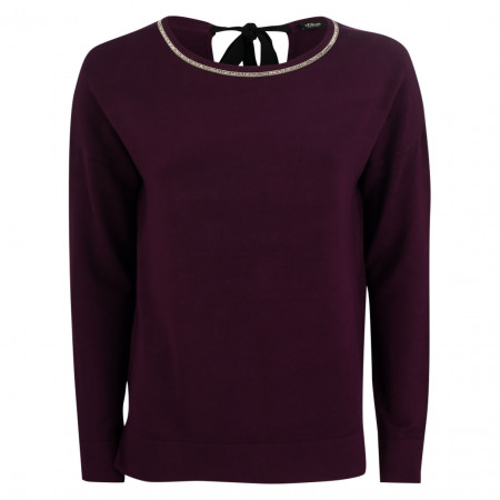 SALE % | s.Oliver BLACK LABEL | Jerseyshirt - Comfort Fit - Nackenschleife | Lila online im Shop bei meinfischer.de kaufen