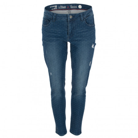 SALE % | s.Oliver | Jeans - Slim Fit - Destroyedpatches | Blau online im Shop bei meinfischer.de kaufen