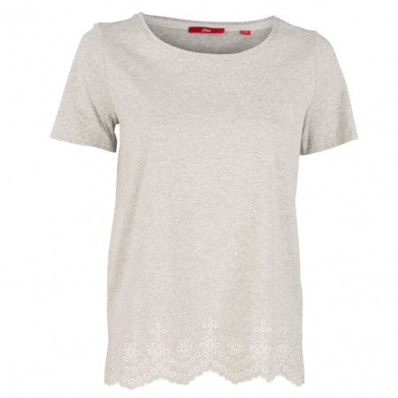 SALE % | s.Oliver | T-Shirt - Regular Fit - Stitching | Grau online im Shop bei meinfischer.de kaufen