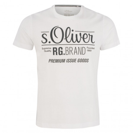 SALE % | s.Oliver | T-Shirt - Modern Fit - Labelprint | Weiß online im Shop bei meinfischer.de kaufen