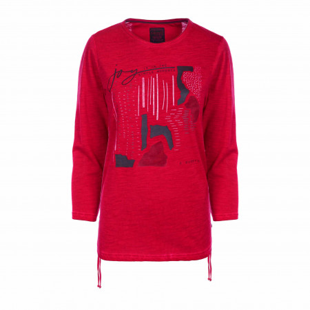 SALE % | s'questo | Shirt - Regular Fit - Frontprint | Rot online im Shop bei meinfischer.de kaufen