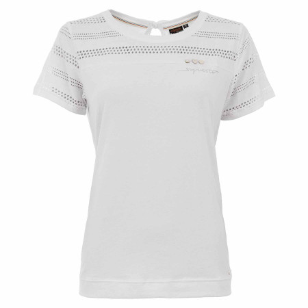 SALE % | s'questo | Shirt - Regular Fit - Häkel-Optik | Weiß online im Shop bei meinfischer.de kaufen
