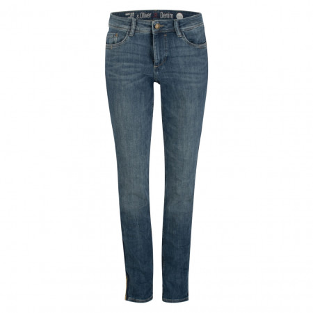 SALE % | s.Oliver | Jeans - Straight Fit - Galonstreifen | Blau online im Shop bei meinfischer.de kaufen