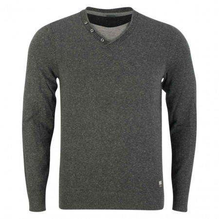 SALE % | s.Oliver | Pullover - Regular Fit - Shirt-Einsatz | Grau online im Shop bei meinfischer.de kaufen