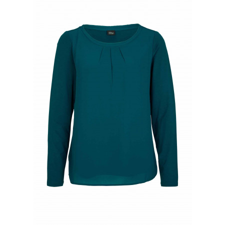 SALE % | s.Oliver BLACK LABEL | Shirt - Comfort Fit - unifarben | Grün online im Shop bei meinfischer.de kaufen