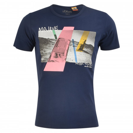 SALE % | S.Oliver Man | T-Shirt - Regular Fit - Print | Blau online im Shop bei meinfischer.de kaufen