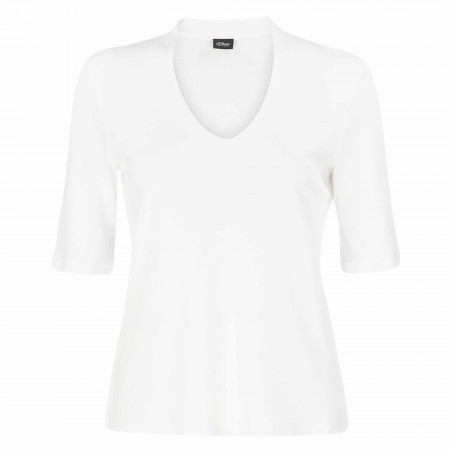 SALE % | s.Oliver BLACK LABEL | T-Shirt - Slim Fit - 1/2 Arm | Weiß online im Shop bei meinfischer.de kaufen