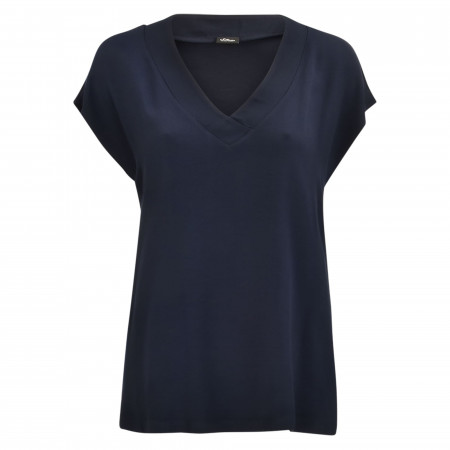 SALE % | s.Oliver BLACK LABEL | T-Shirt  - Regular Fit - V-Neck | Blau online im Shop bei meinfischer.de kaufen