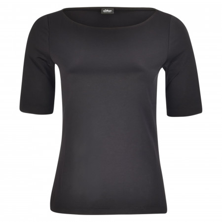 SALE % | s.Oliver BLACK LABEL | T-Shirt - Regular Fit - unifarben | Schwarz online im Shop bei meinfischer.de kaufen