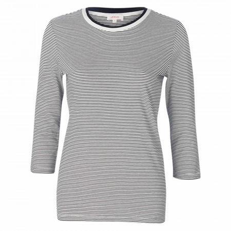 SALE % | s.Oliver | T-Shirt - Regular Fit - Stripes | Schwarz online im Shop bei meinfischer.de kaufen