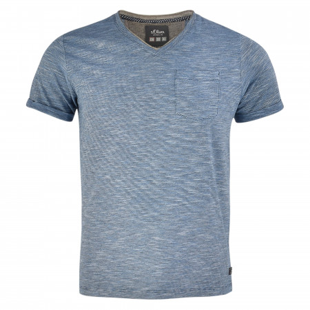 SALE % | s.Oliver | T-Shirt - Regular Fit - V-Neck | Blau online im Shop bei meinfischer.de kaufen