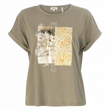 SALE % | s.Oliver | T-Shirt - Regular Fit - Print | Oliv online im Shop bei meinfischer.de kaufen
