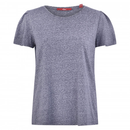 SALE % | s.Oliver | T-Shirt - Regular Fit - Melange | Blau online im Shop bei meinfischer.de kaufen