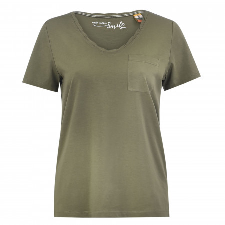 SALE % | s.Oliver | T-Shirt  - Regular Fit - unifarben | Oliv online im Shop bei meinfischer.de kaufen