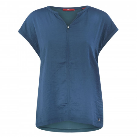 SALE % | s.Oliver | T-Shirt - Loose Fit - unifarben | Blau online im Shop bei meinfischer.de kaufen