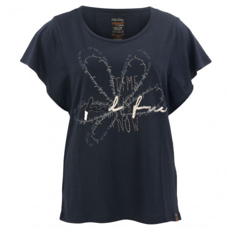 SALE % | s'questo | T-Shirt - Comfort Fit - Pailletten | Blau online im Shop bei meinfischer.de kaufen
