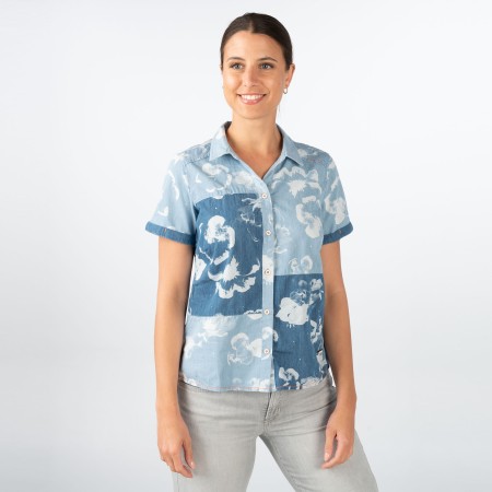 SALE % | s'questo | Hemdbluse - Regular Fit - Hawaii | Blau online im Shop bei meinfischer.de kaufen