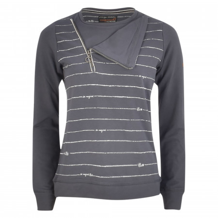 SALE % | s'questo | Sweatshirt - Loose Fit - Zip | Grau online im Shop bei meinfischer.de kaufen