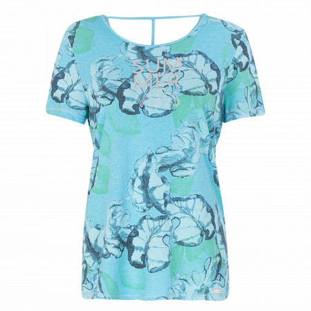 SALE % | s'questo | T-Shirt - Regular Fit - Alloverprint | Blau online im Shop bei meinfischer.de kaufen