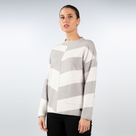 SALE % | s'questo | Pullover - Loose Fit - Colorblock | Grau online im Shop bei meinfischer.de kaufen