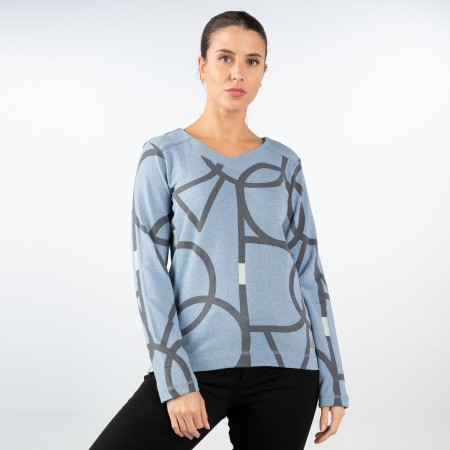 SALE % | s'questo | Pullover - Regular Fit - V-Neck | Blau online im Shop bei meinfischer.de kaufen