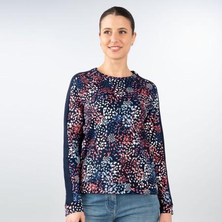 SALE % | s'questo | Sweatshirt - Loose Fit - Muster | Blau online im Shop bei meinfischer.de kaufen